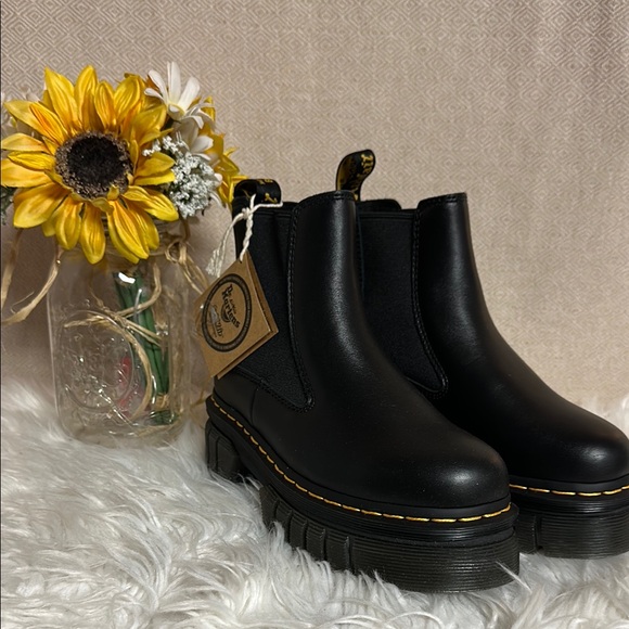 Dr. Martens Shoes - Dr. Martens Black Audrick Chelsea Ankle Boots with Chunky Sole